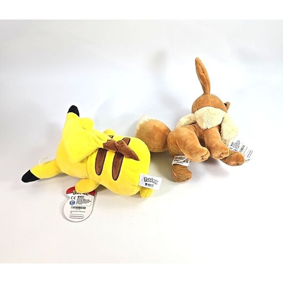 Pokemon Plush Lot Pikachu and Eevee 8 inch - Picture 4 of 7
